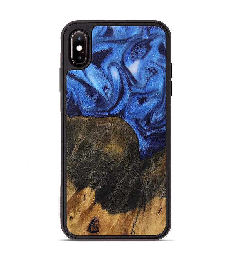 iPhone Xs Max Wood Phone Case - Noelyn (Blue, 730456)