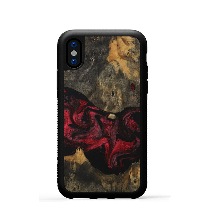 iPhone Xs Wood Phone Case - Lurena (Red, 730466)