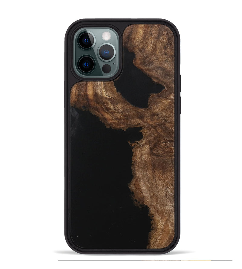 iPhone 12 Pro Max Wood Phone Case - Hilmi (Pure Black, 730467)