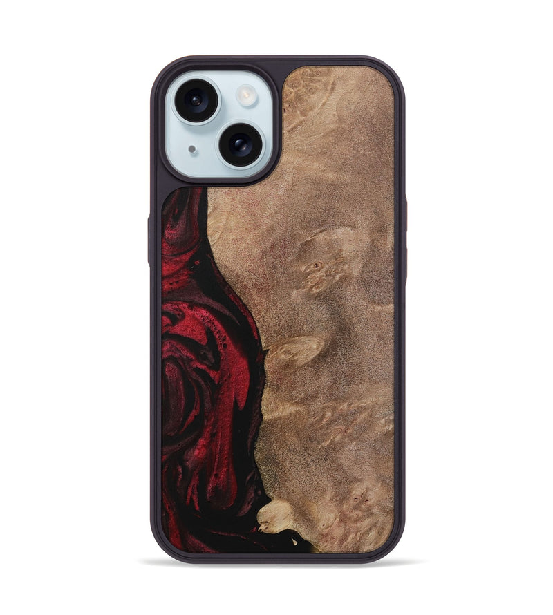 iPhone 15 Wood Phone Case - Barnett (Red, 730468)