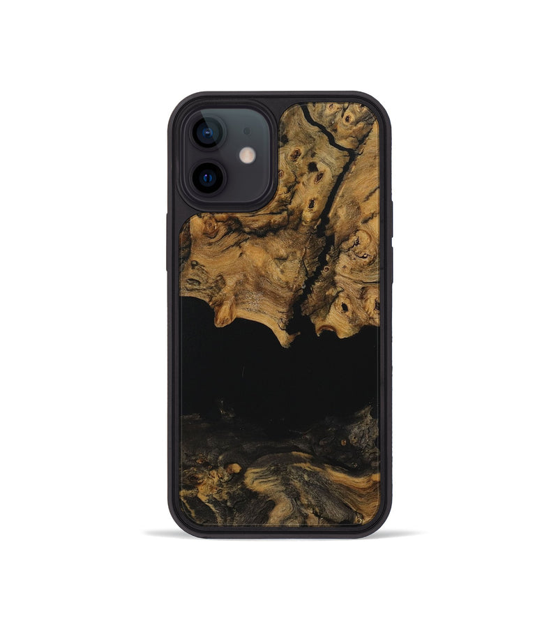 iPhone 12 mini Wood Phone Case - Raina (Pure Black, 730469)