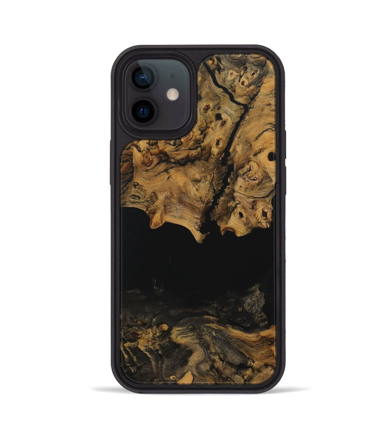 iPhone 12 Wood Phone Case - Raina (Pure Black, 730469)