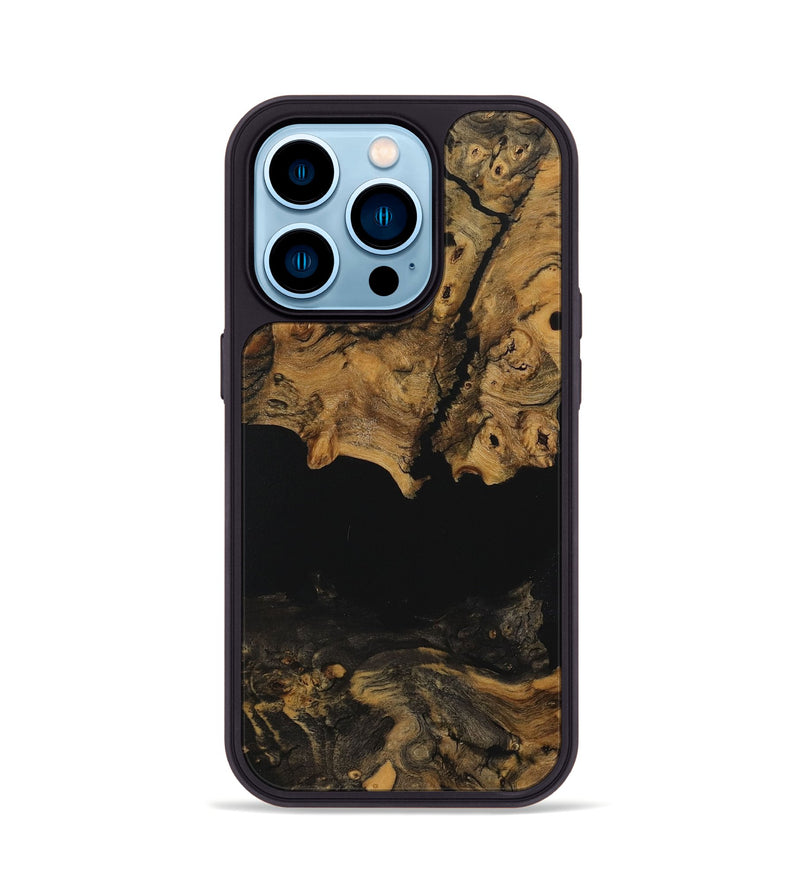 iPhone 14 Pro Wood Phone Case - Raina (Pure Black, 730469)