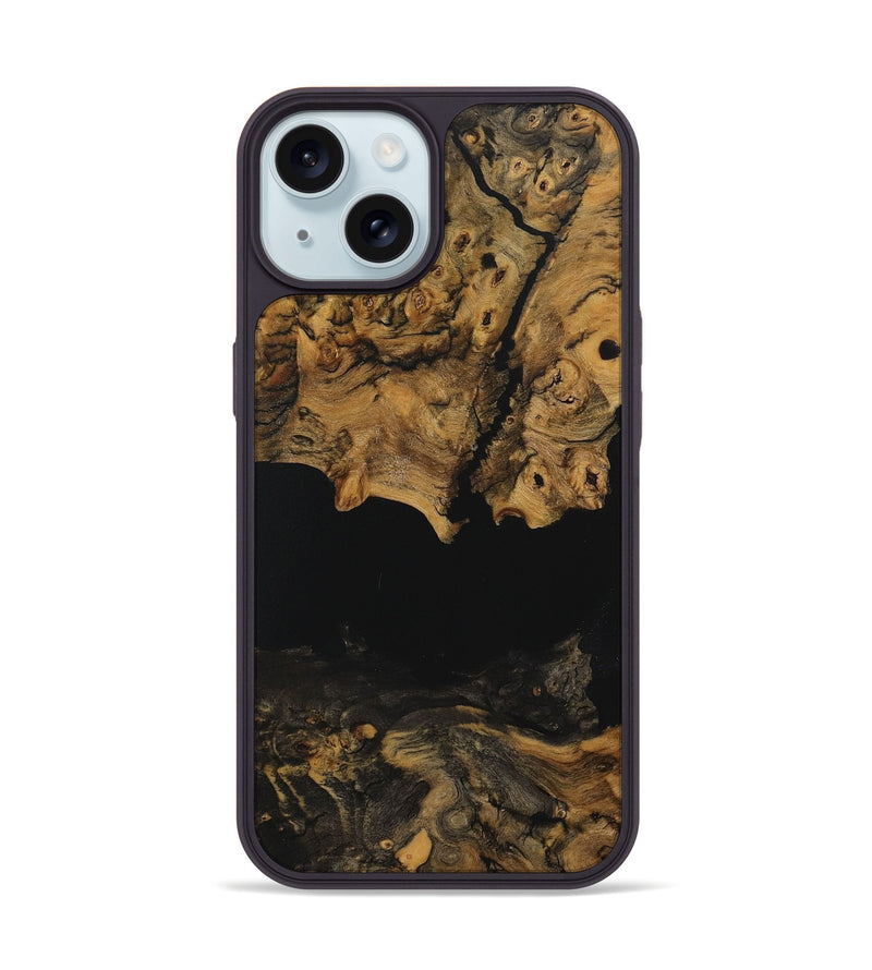 iPhone 15 Wood Phone Case - Raina (Pure Black, 730469)