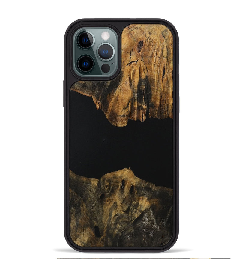 iPhone 12 Pro Max Wood Phone Case - Shaine (Pure Black, 730470)