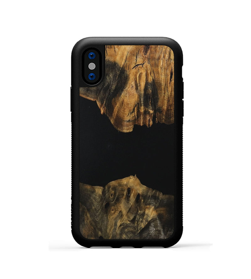 iPhone Xs Wood Phone Case - Shaine (Pure Black, 730470)