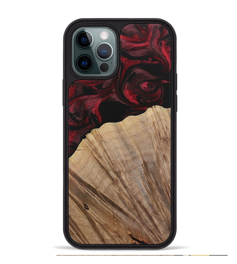 iPhone 12 Pro Max Wood Phone Case - Kouji (Red, 730473)