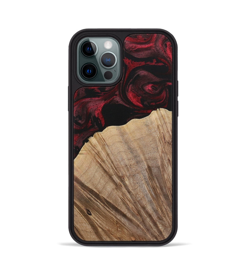 iPhone 12 Pro Wood Phone Case - Kouji (Red, 730473)