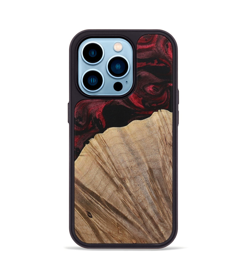 iPhone 14 Pro Wood Phone Case - Kouji (Red, 730473)