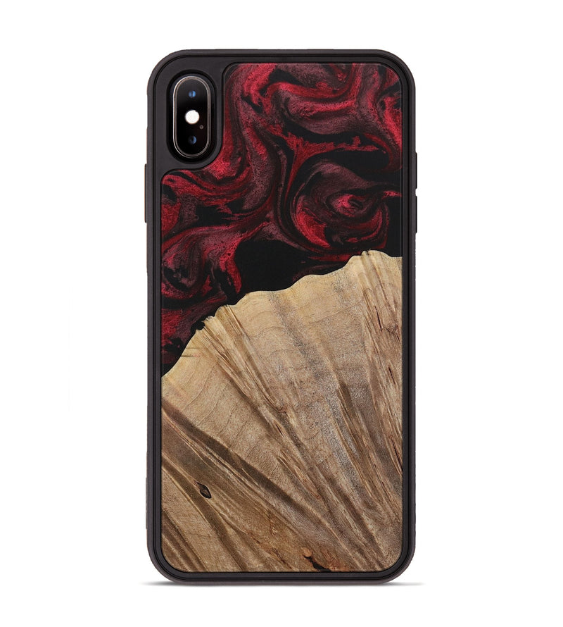 iPhone Xs Max Wood Phone Case - Kouji (Red, 730473)