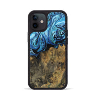 iPhone 12 Wood Phone Case - Minnoa (Blue, 730477)