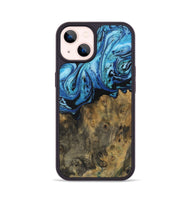 iPhone 14 Wood Phone Case - Minnoa (Blue, 730477)