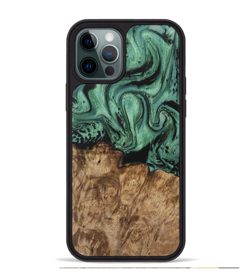 iPhone 12 Pro Max Wood Phone Case - Nancie (Green, 730499)