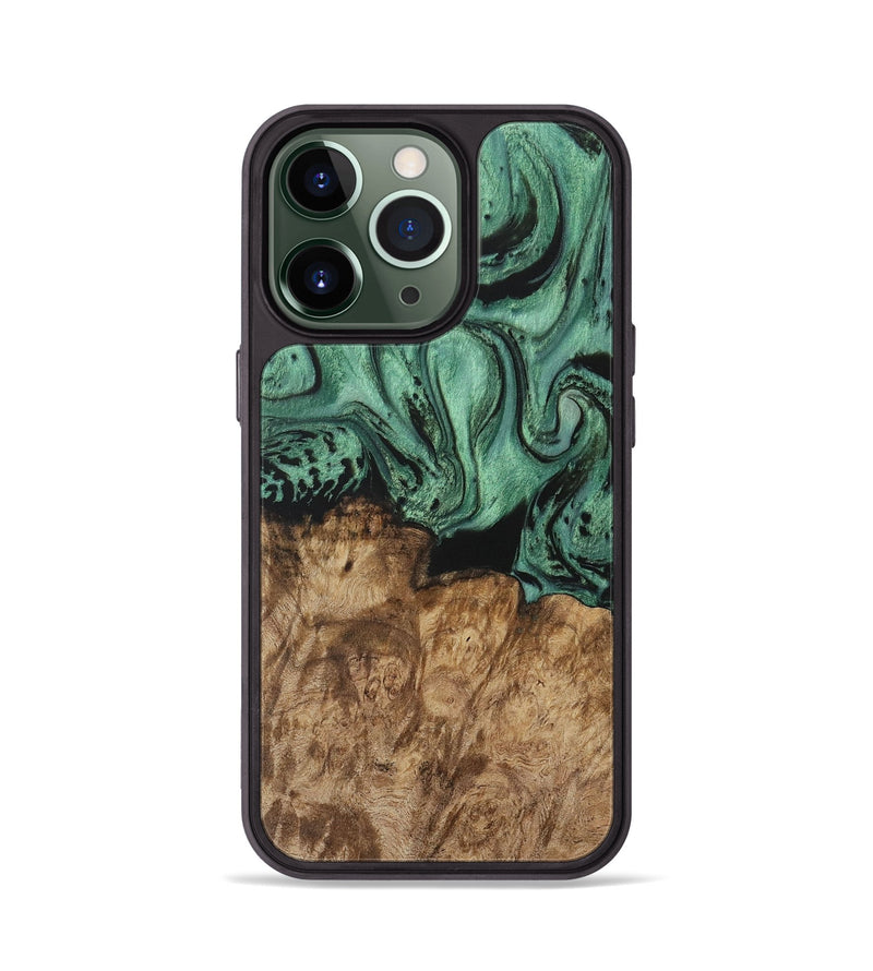 iPhone 13 Pro Wood Phone Case - Nancie (Green, 730499)