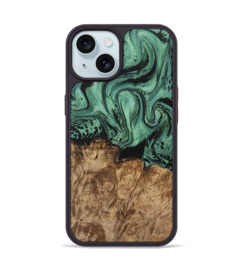 iPhone 15 Wood Phone Case - Nancie (Green, 730499)