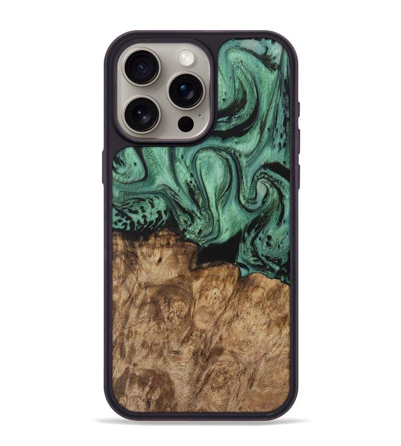 iPhone 15 Pro Max Wood Phone Case - Nancie (Green, 730499)