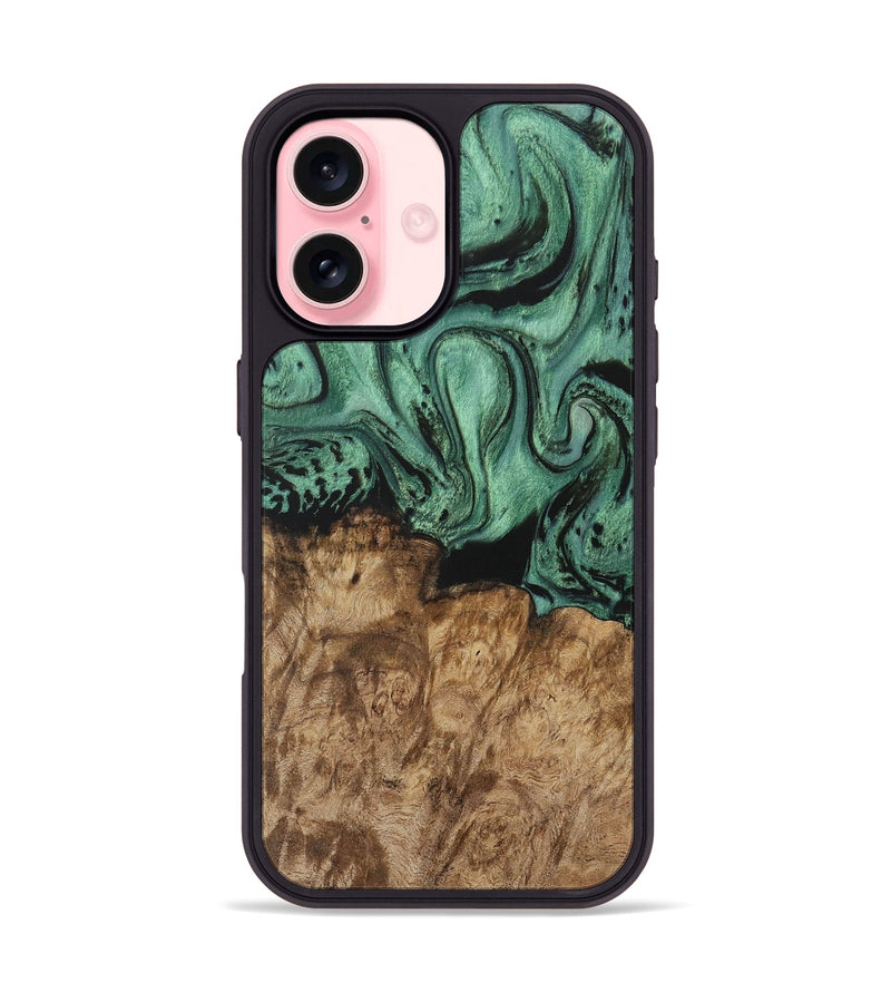 iPhone 16 Wood Phone Case - Nancie (Green, 730499)