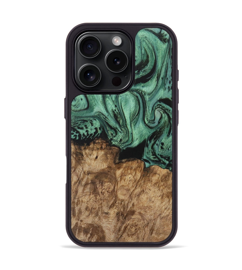 iPhone 16 Pro Wood Phone Case - Nancie (Green, 730499)