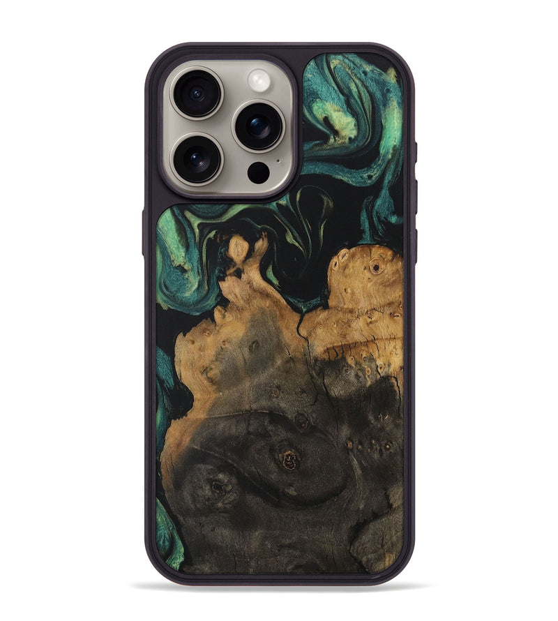 iPhone 15 Pro Max Wood Phone Case - Bryant (Green, 730510)