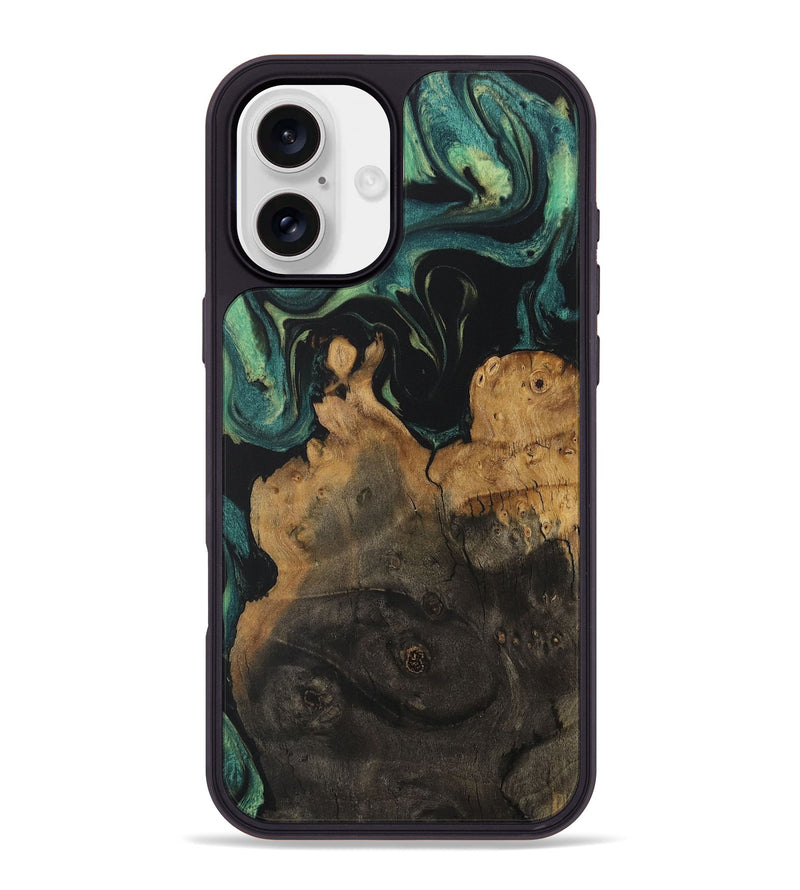 iPhone 16 Plus Wood Phone Case - Bryant (Green, 730510)