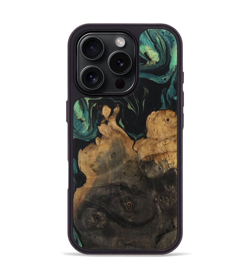 iPhone 16 Pro Wood Phone Case - Bryant (Green, 730510)