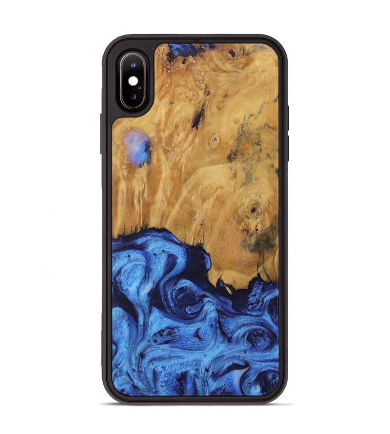 iPhone Xs Max Wood Phone Case - Crystie (Blue, 730511)