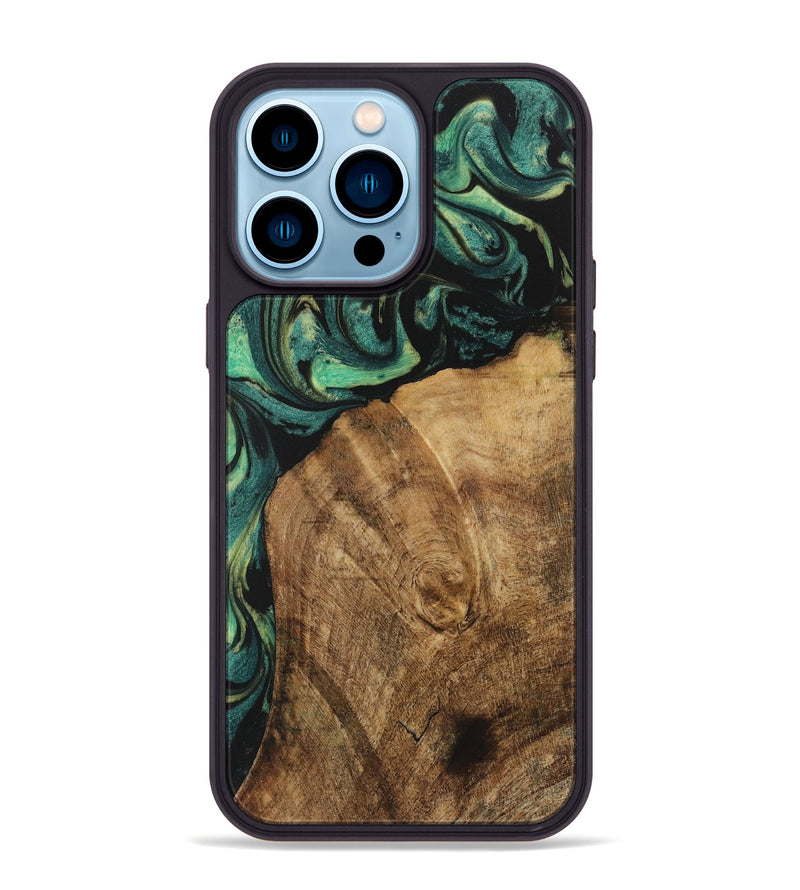 iPhone 14 Pro Max Wood Phone Case - Norrie (Green, 730517)