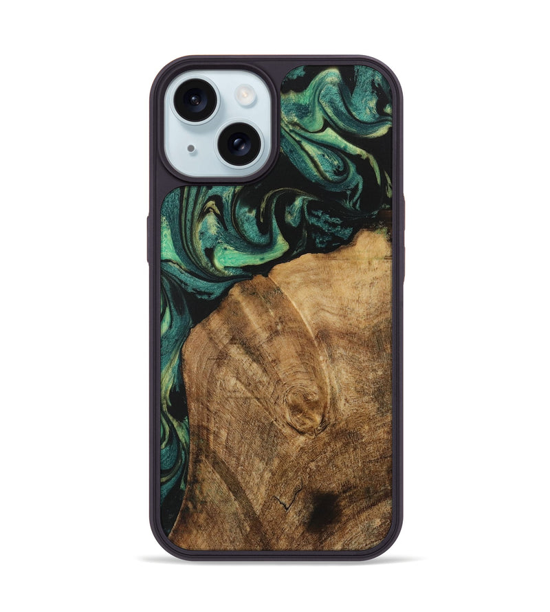 iPhone 15 Wood Phone Case - Norrie (Green, 730517)