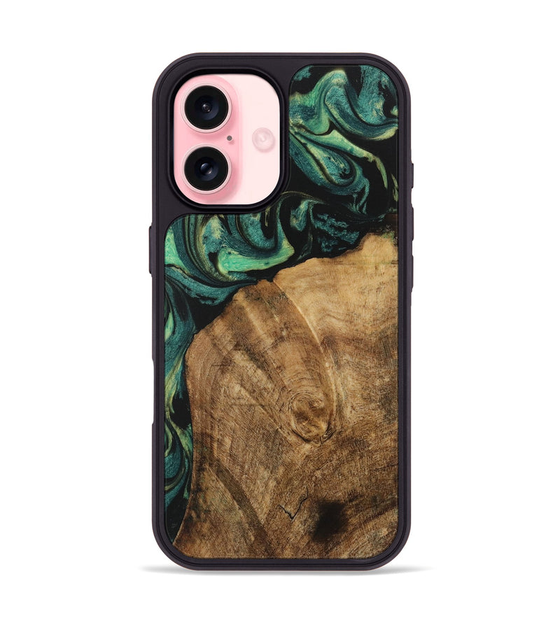 iPhone 16 Wood Phone Case - Norrie (Green, 730517)