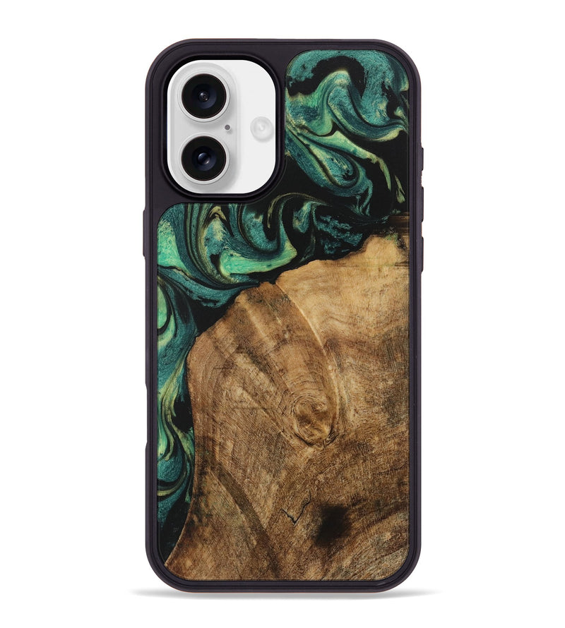 iPhone 16 Plus Wood Phone Case - Norrie (Green, 730517)