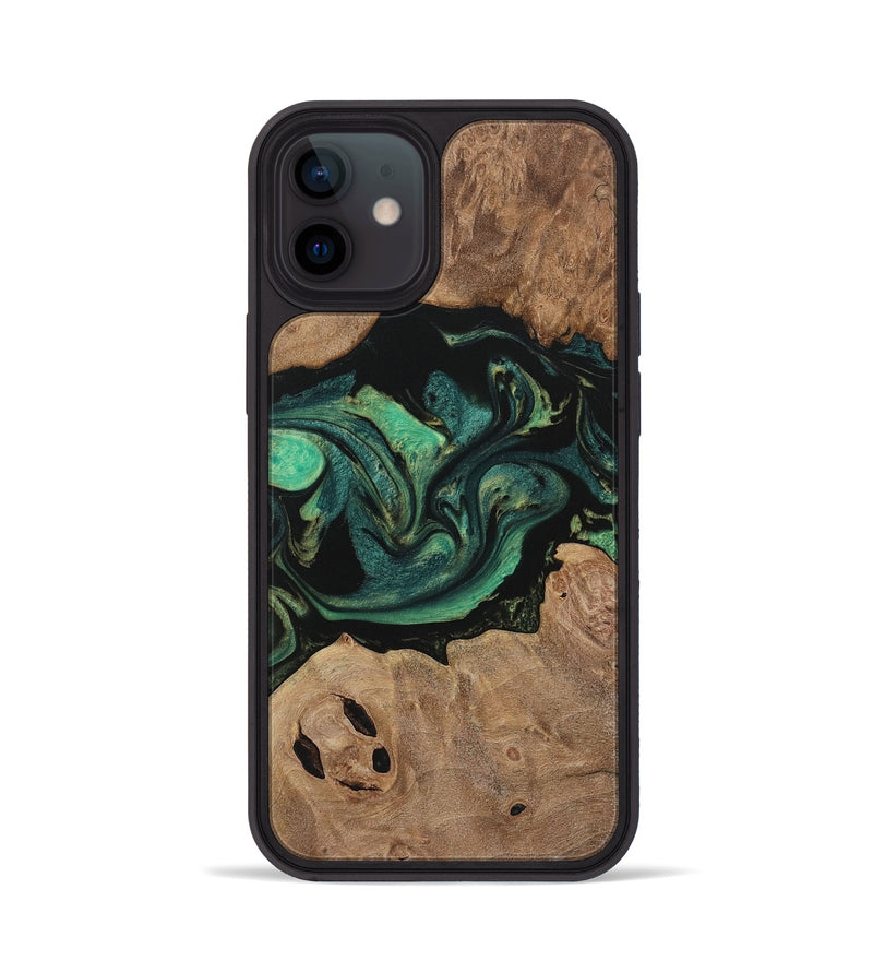 iPhone 12 Wood Phone Case - Karola (Green, 730525)