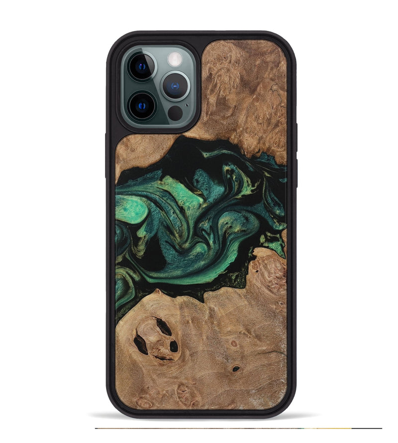 iPhone 12 Pro Max Wood Phone Case - Karola (Green, 730525)