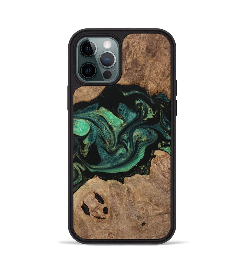 iPhone 12 Pro Wood Phone Case - Karola (Green, 730525)