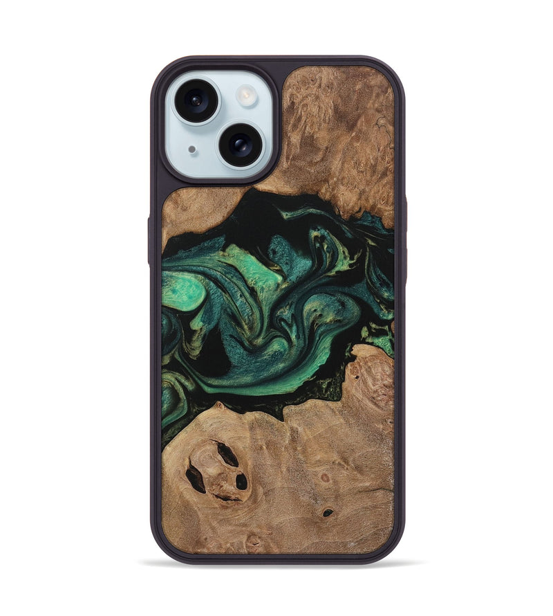 iPhone 15 Wood Phone Case - Karola (Green, 730525)