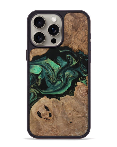 iPhone 15 Pro Max Wood Phone Case - Karola (Green, 730525)