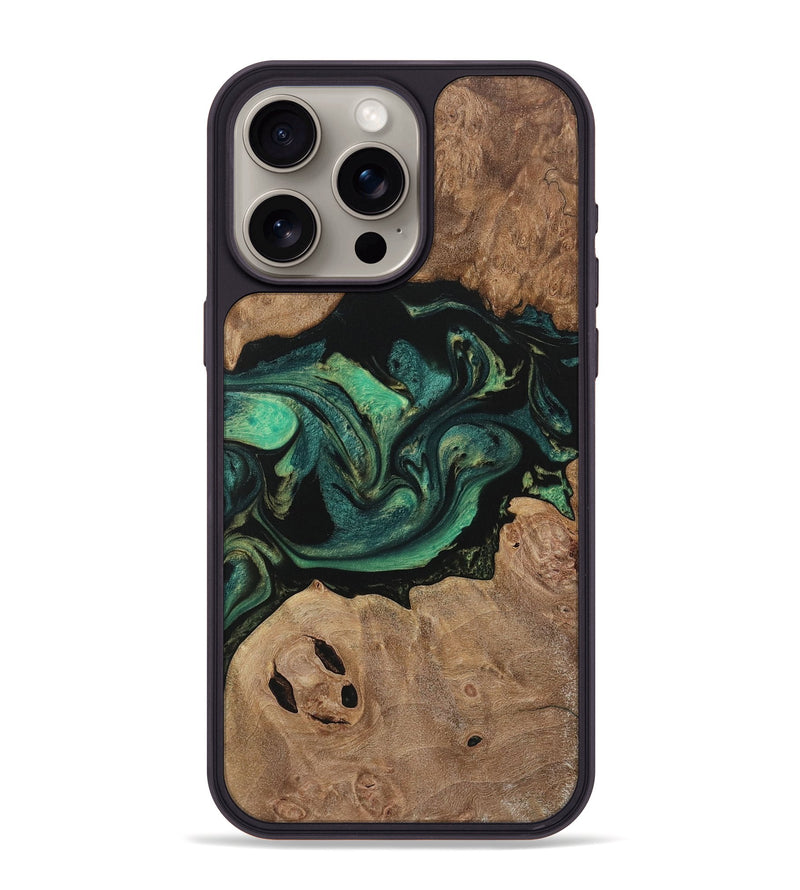 iPhone 15 Pro Max Wood Phone Case - Karola (Green, 730525)