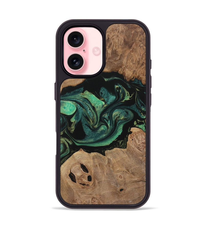 iPhone 16 Wood Phone Case - Karola (Green, 730525)