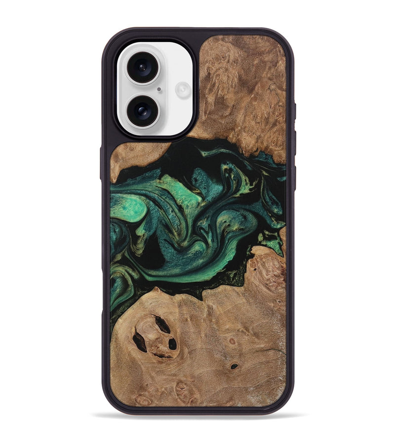 iPhone 16 Plus Wood Phone Case - Karola (Green, 730525)