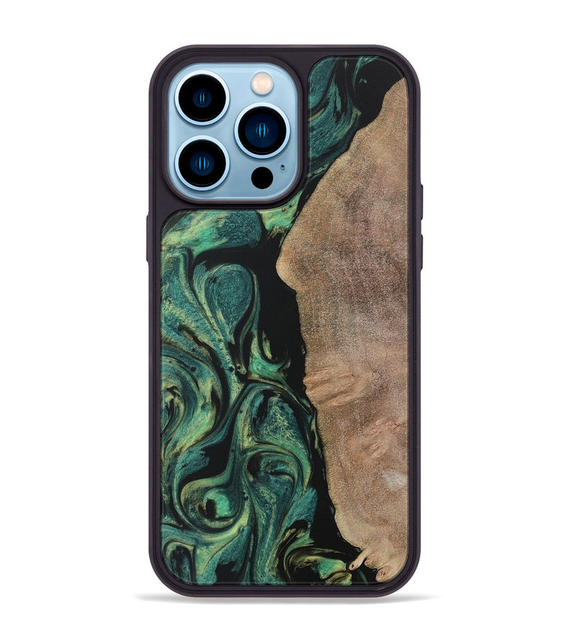 iPhone 14 Pro Max Wood Phone Case - Leone (Green, 730526)