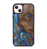 iPhone 14 Plus Wood Phone Case - Carmela (Teal & Gold, 730527)