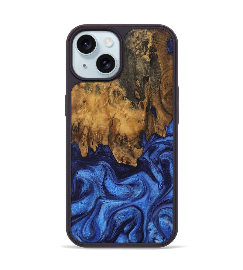 iPhone 15 Wood Phone Case - Wilie (Blue, 730536)