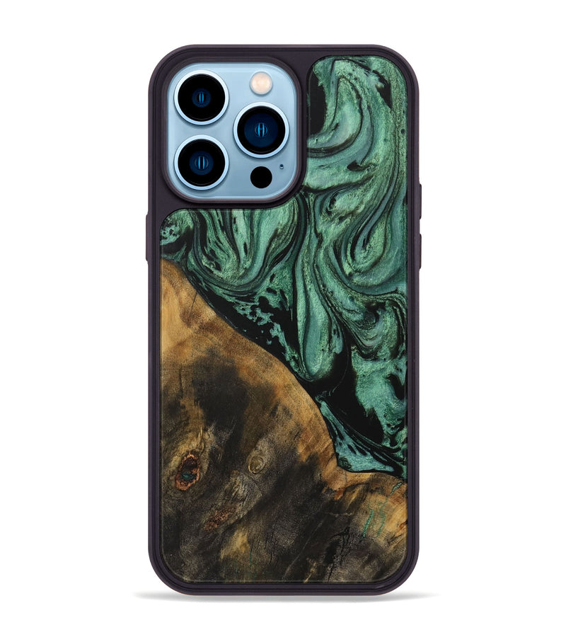 iPhone 14 Pro Max Wood Phone Case - Kemp (Green, 730550)