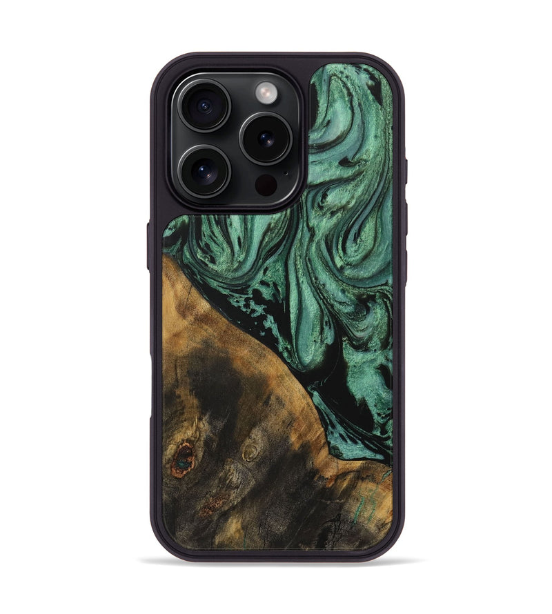 iPhone 16 Pro Wood Phone Case - Kemp (Green, 730550)