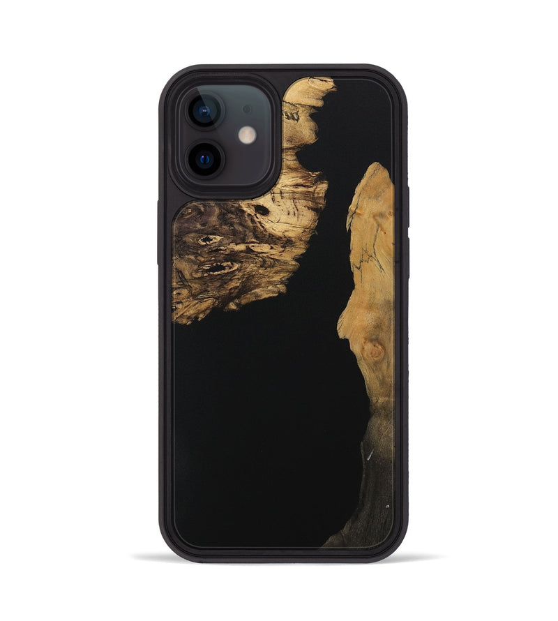 iPhone 12 Wood Phone Case - Mady (Pure Black, 730553)