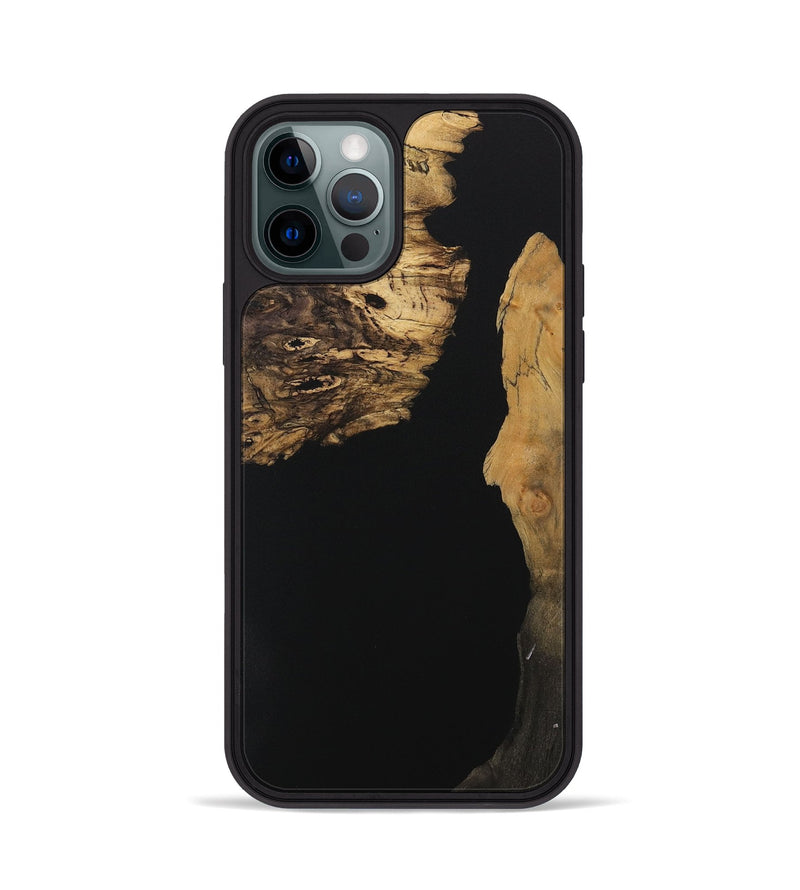 iPhone 12 Pro Wood Phone Case - Mady (Pure Black, 730553)