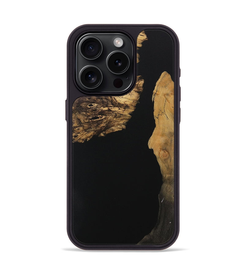 iPhone 15 Pro Wood Phone Case - Mady (Pure Black, 730553)