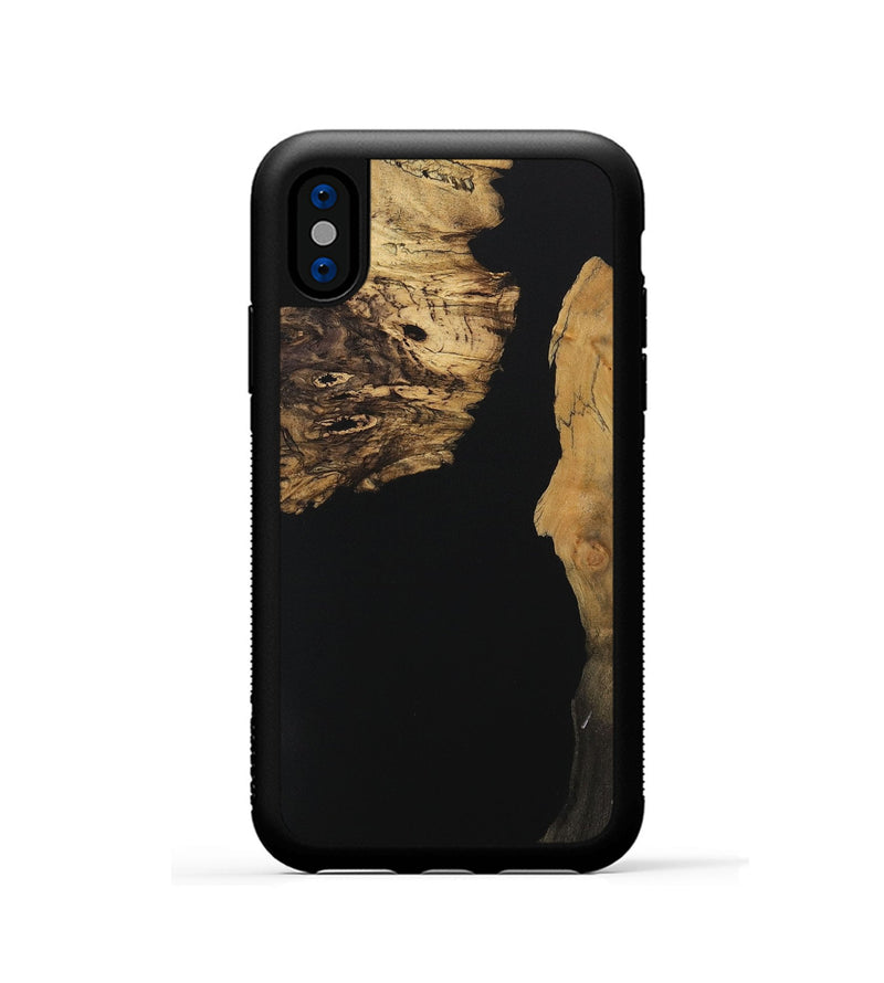 iPhone Xs Wood Phone Case - Mady (Pure Black, 730553)