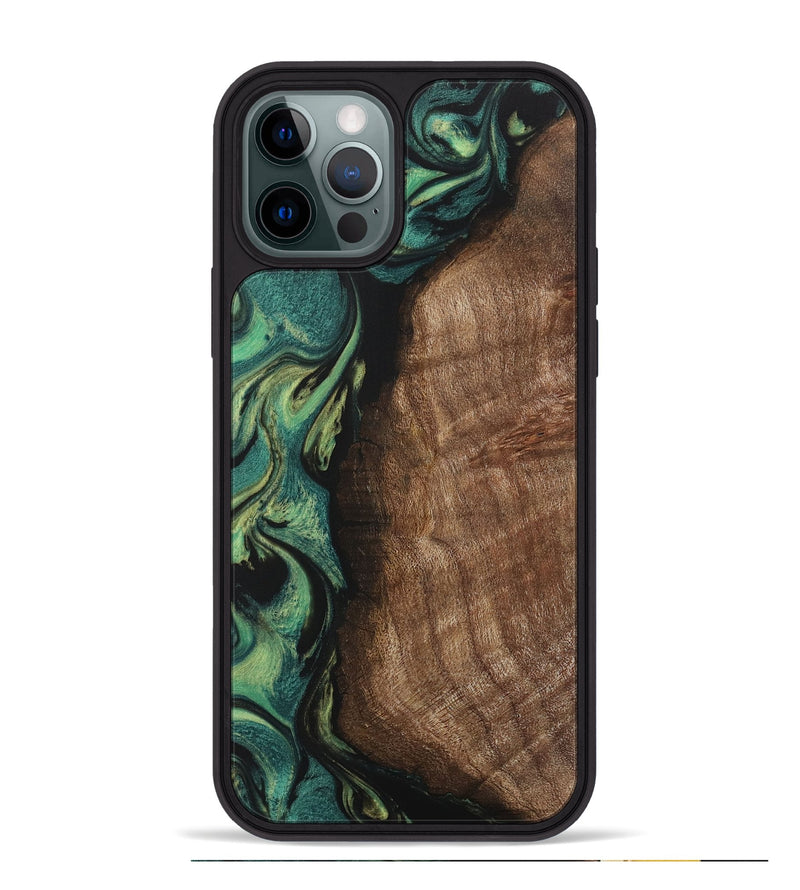 iPhone 12 Pro Max Wood Phone Case - Leandro (Green, 730557)