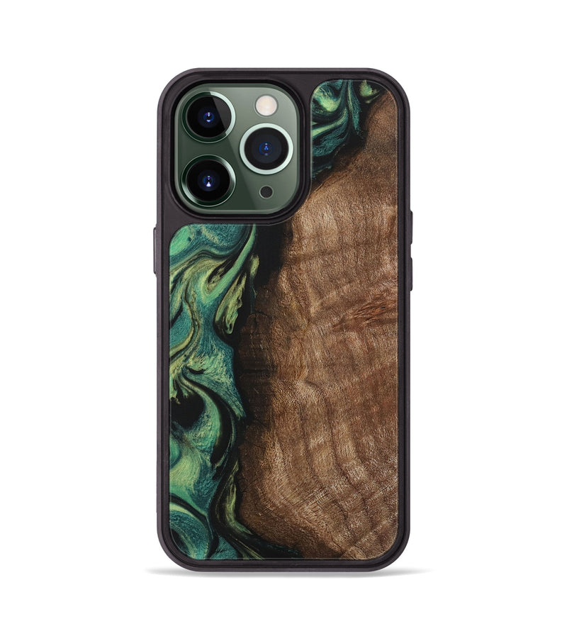 iPhone 13 Pro Wood Phone Case - Leandro (Green, 730557)