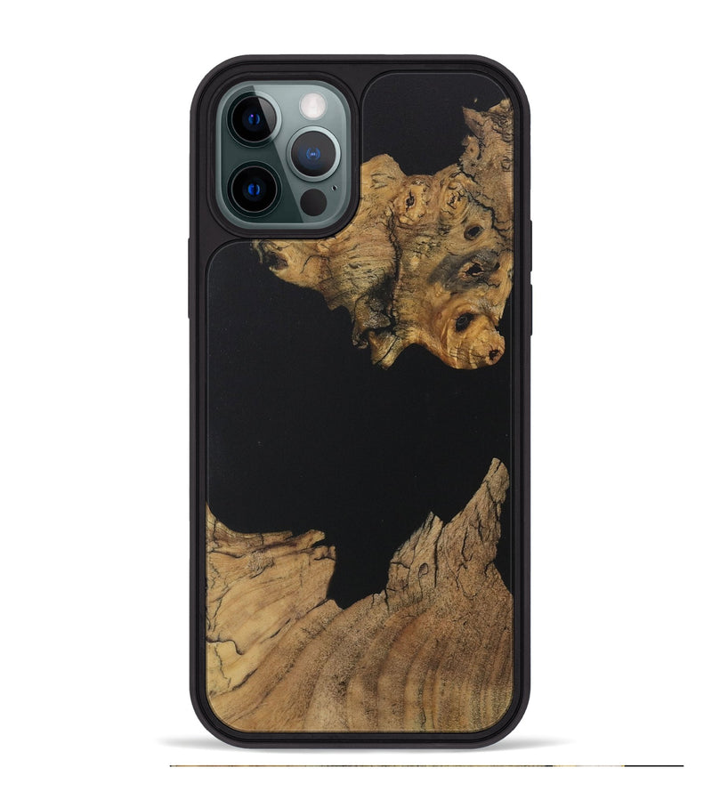 iPhone 12 Pro Max Wood Phone Case - Jovanni (Pure Black, 730570)